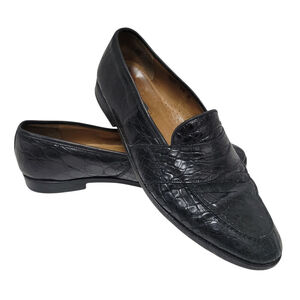 ZELLI Genuine Black Crocodile Slip-On Loafer Mellow Flex Shoes Men's 12M $1550